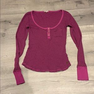 Juicy Couture pink black stripe thermal